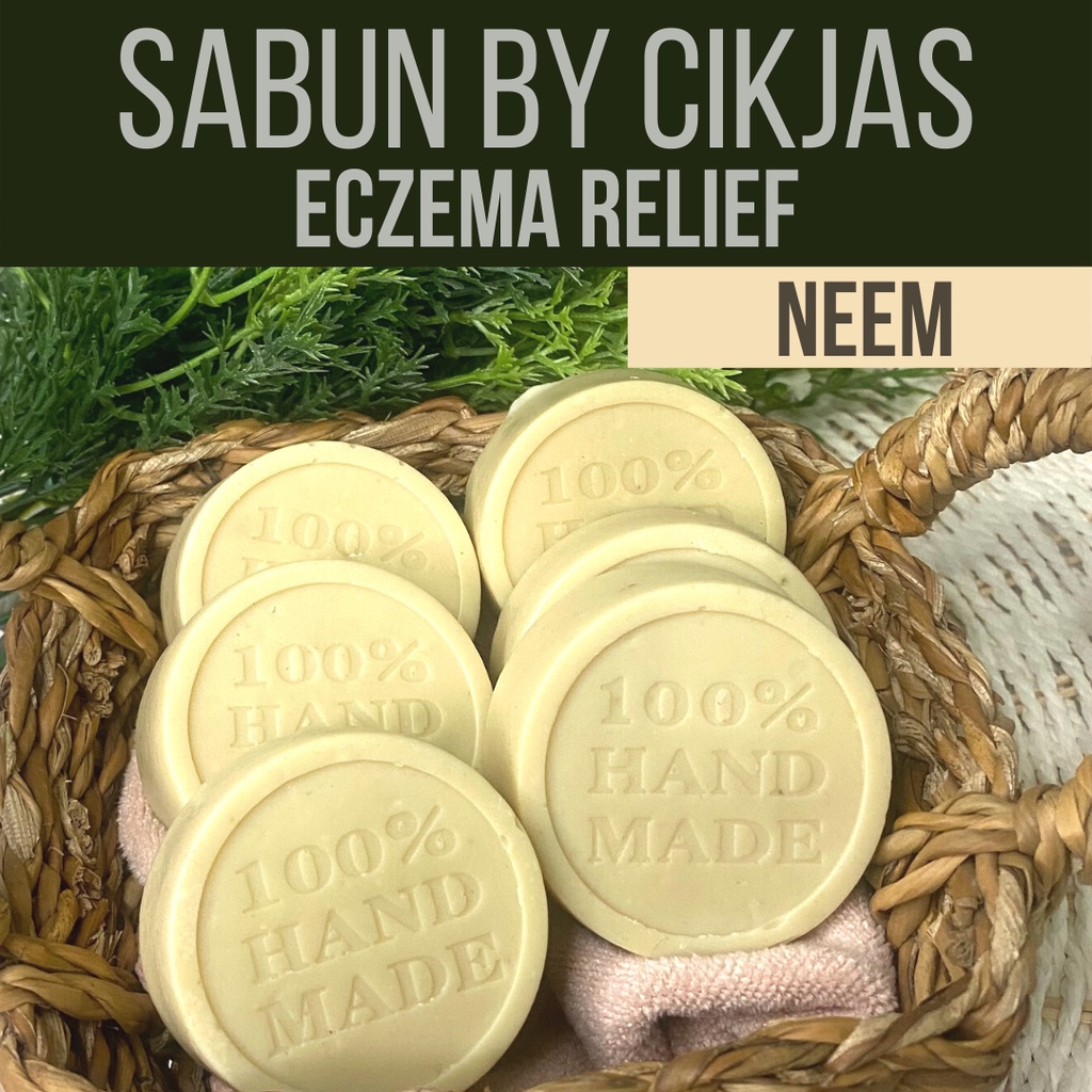 Eczema Relief (Neem) Soap [Sabun by CikJas] ekzema sabun neem cold processed Shopee Malaysia