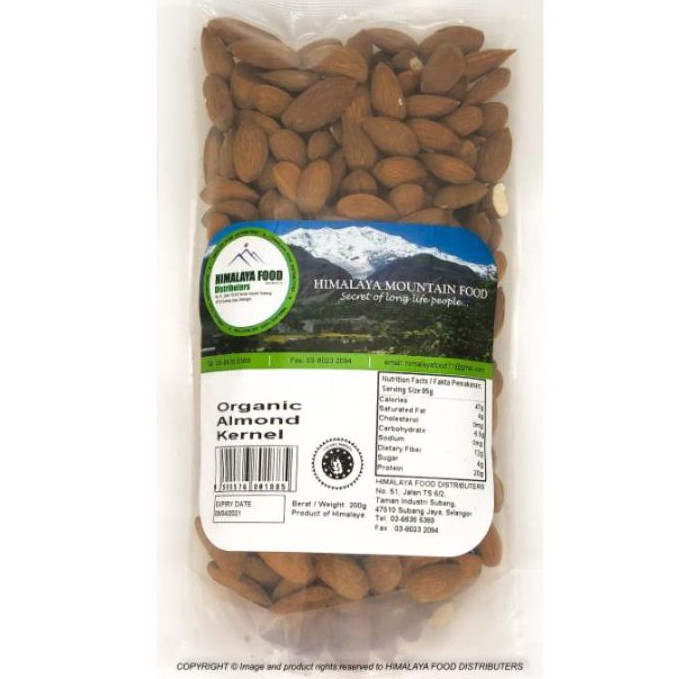 May Expiry) Himalaya Organic Almond Kernel 200g