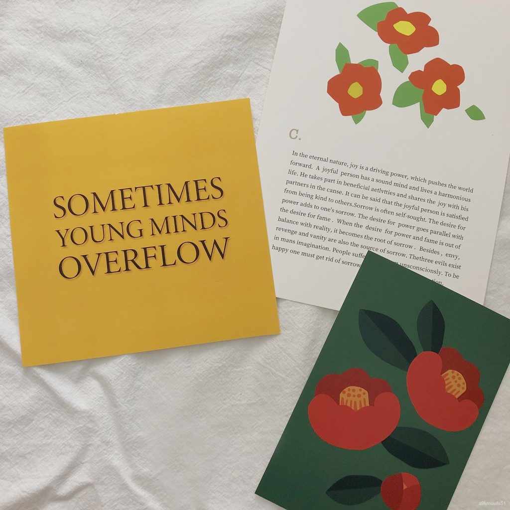 cheapest LuuJ Cute Floral Contrast Color Small Poster Flower Decorative Card  Wall Stickers | Shopee Malaysia