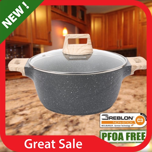 BEST SELLER Non Stick PFOA Free Granite Casserole (24cm) Shopee Malaysia