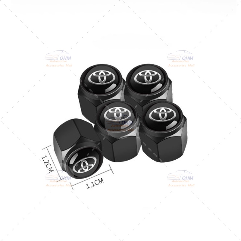 Premium Essential Benz 5Pcs Valve Metal Tyres Tire Caps Anti-theft Air Dust Stems Cover W202 W204 AMG E300L C-Class C... - Image 3