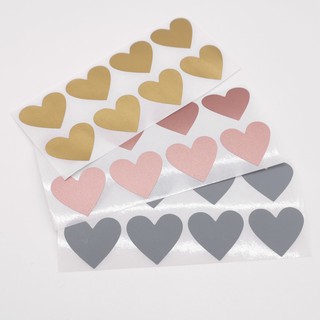 80pcs Scratch Off Stickers Heart Shape Label Stickers 30 x 35mm Gold Color