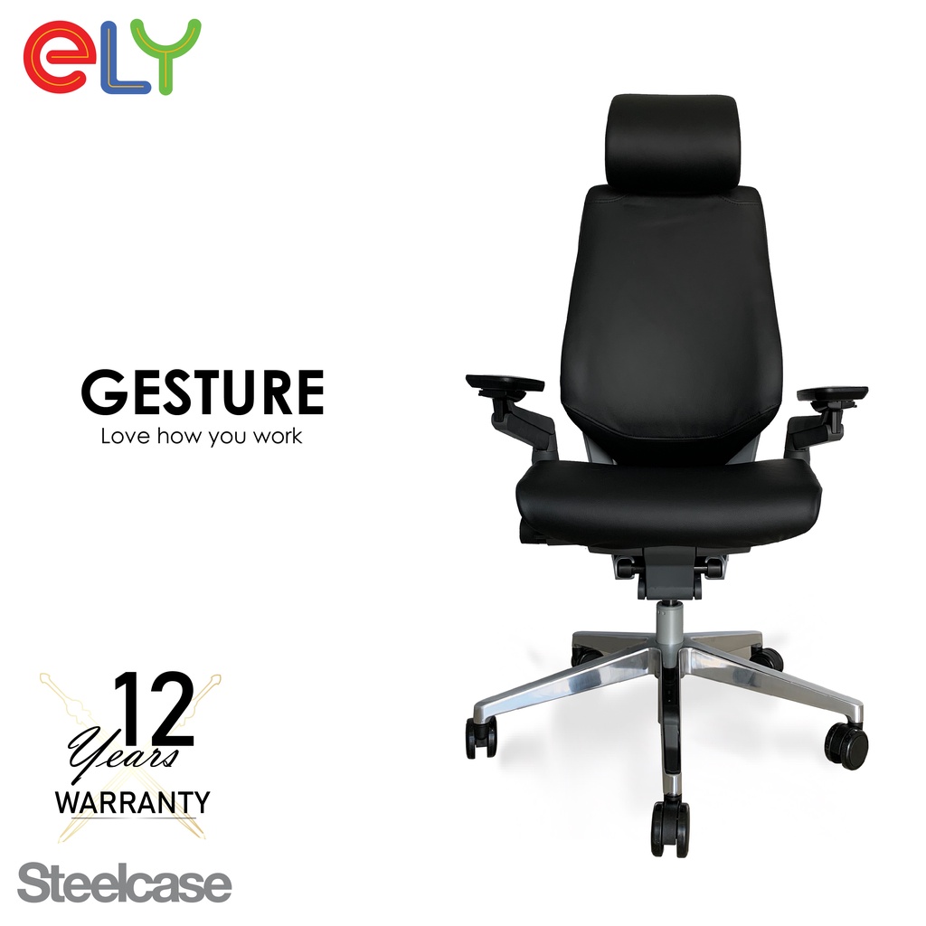 Ely Steelcase Gesture High Back Leather Office Chair Ergonomic Chair Ergonomic Office Chair Shopee Malaysia