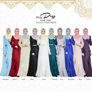 lubna drawstring wrap dress