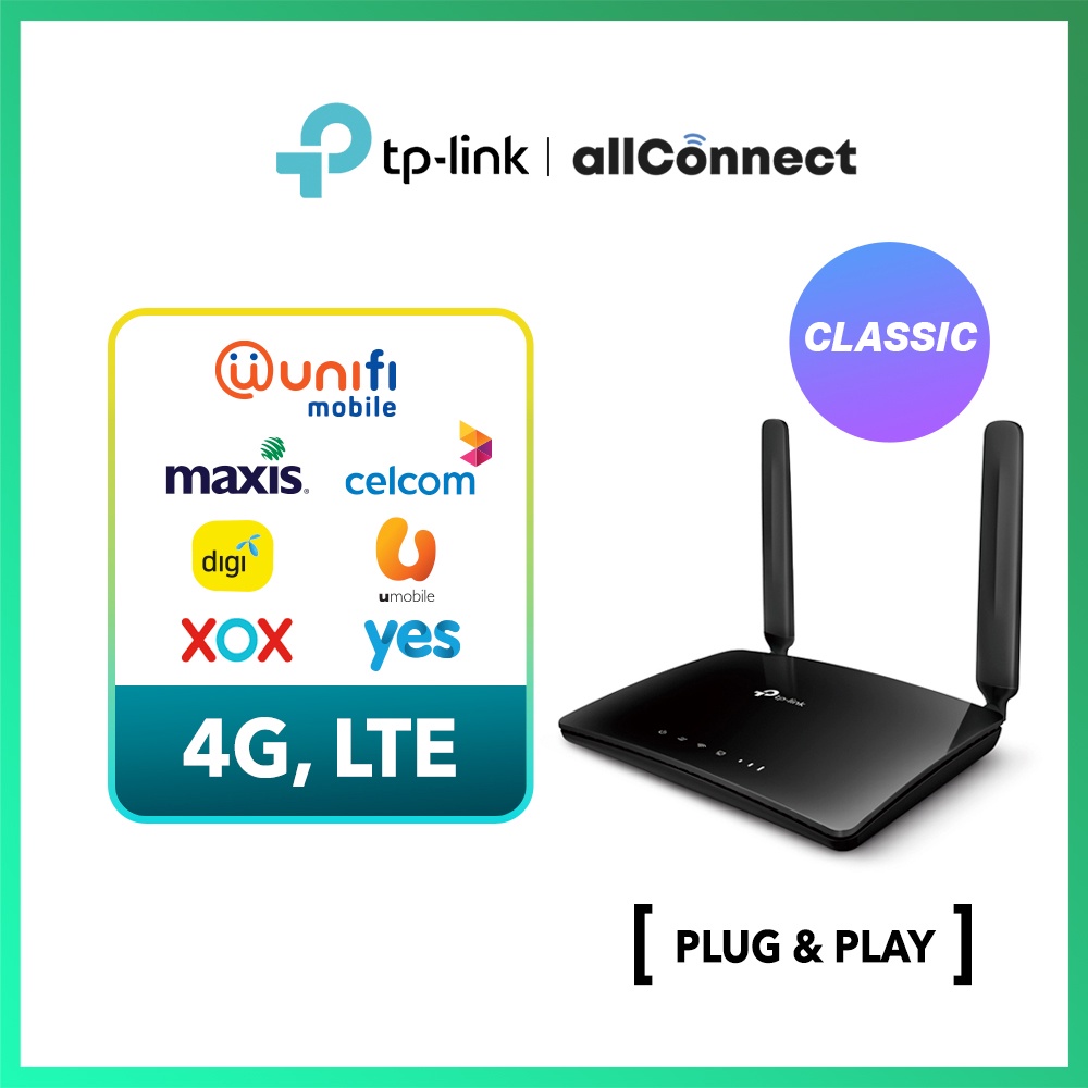 TP-Link 300Mbps 4G LTE Wireless Wifi Modem Router Direct Sim Card ...