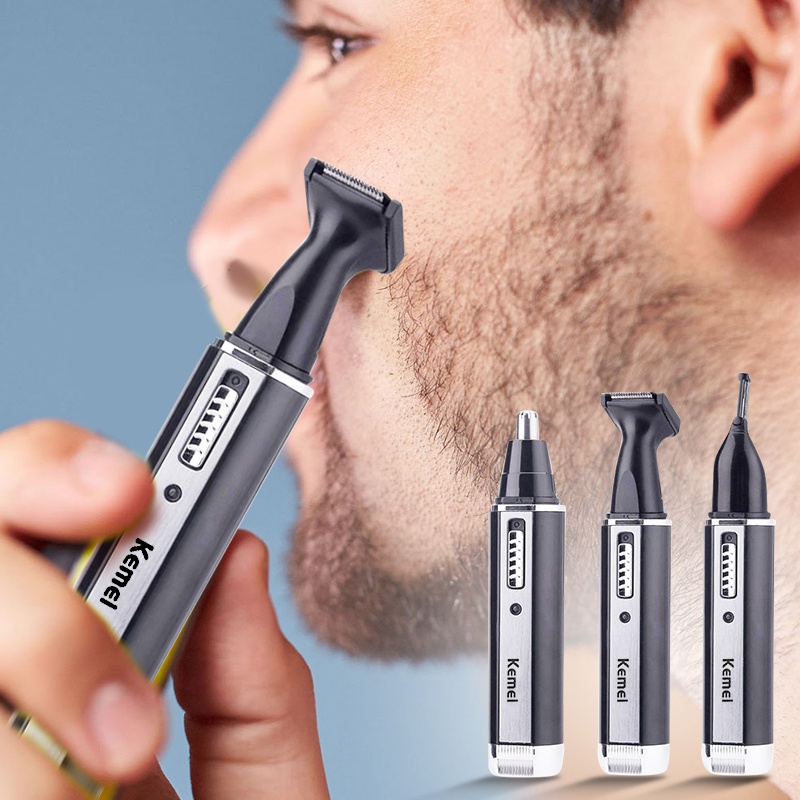 4 in 1 Rechargeable Men Electric Nose Ear Hair Trimmer Painless Women  trimming sideburns eyebrows Beard hair clipper cut Shaver | Shopee Malaysia
