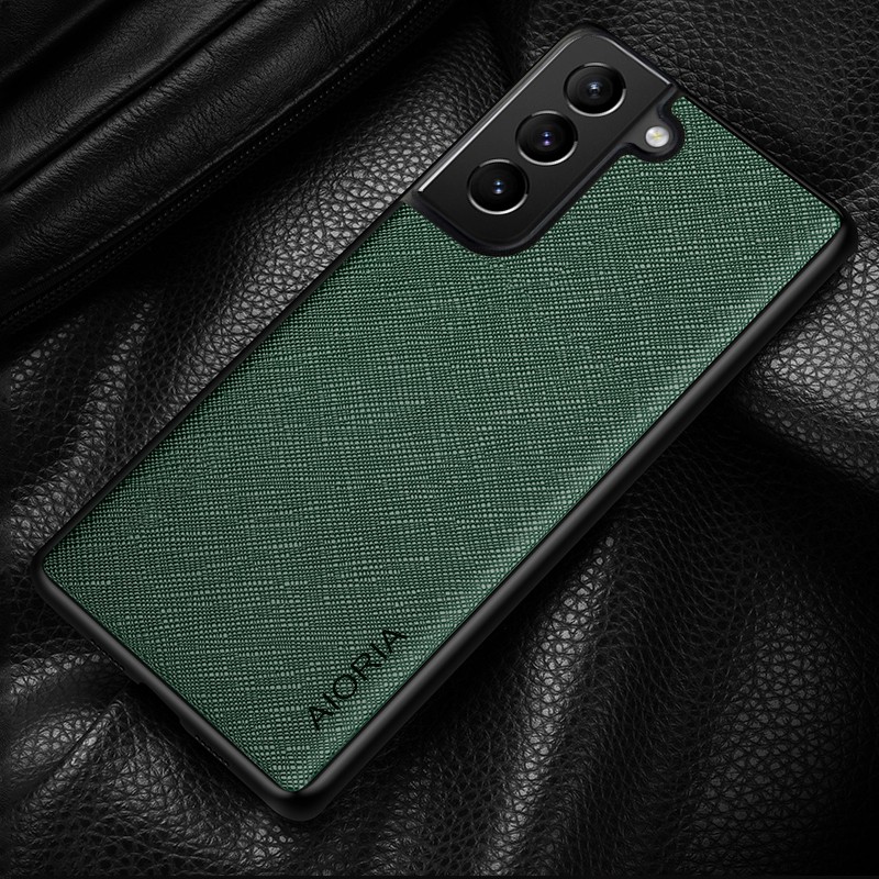 SKINMELEON Samsung S21 PLUS Case 5G Phone Casing Elegant Cross Pattern PU Leather TPU Protective Cover Phone Case