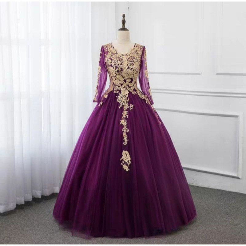 gaun purple