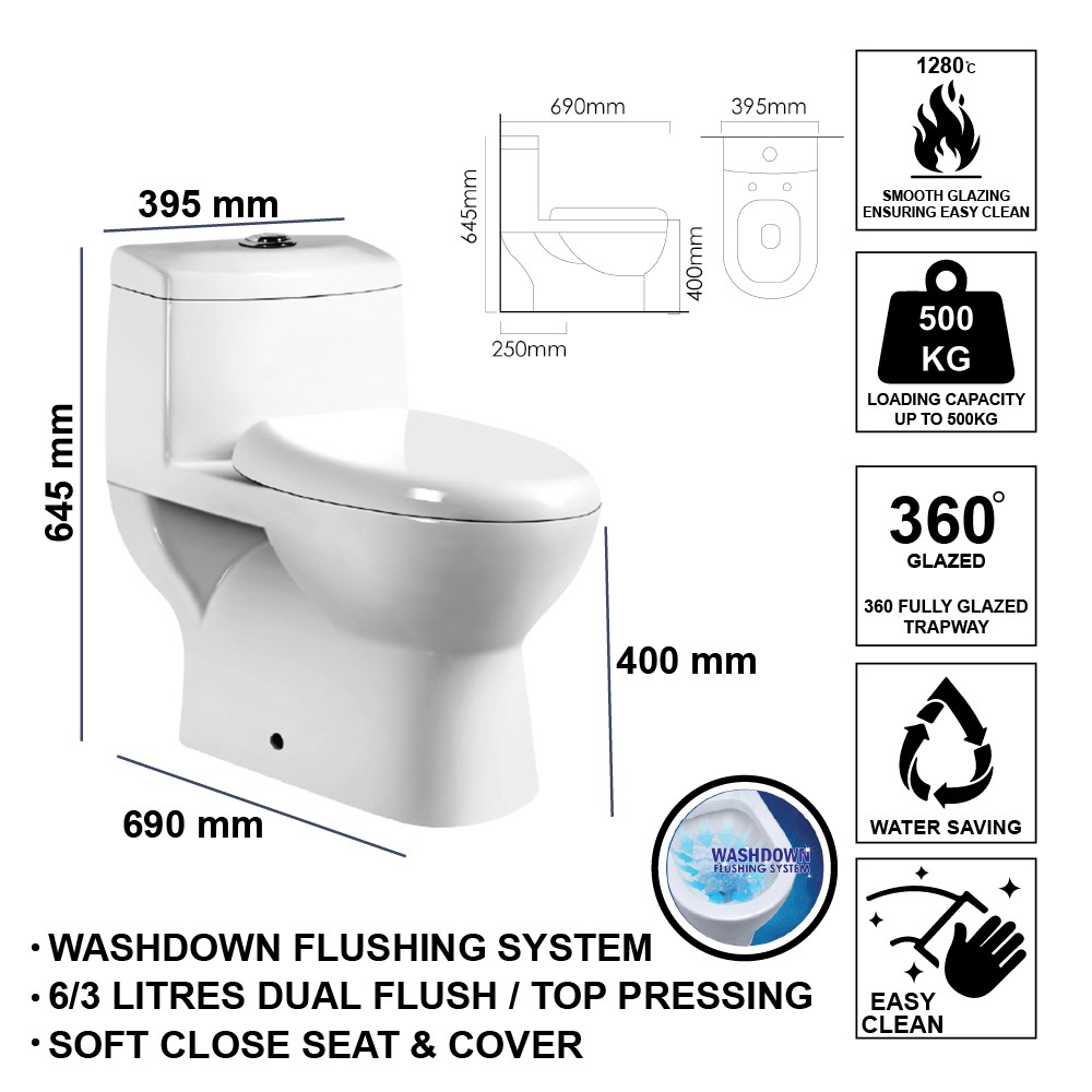 JW MOCHA MWC7606 OnePiece Water Closet Bathroom water closet toilet