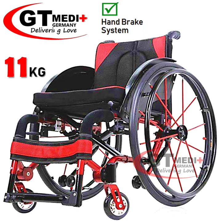 WEX-P-11 GT MEDIT GERMANY Lightweight Self Propelled Sport Exercise Wheelchair Foldable Wheel Chair Kerusi Roda Ringan