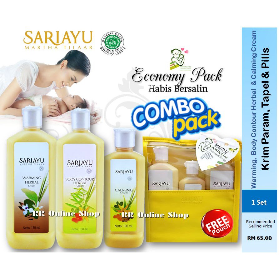 Sariayu Set Habis Bersalin Economy Pack Tapel Pilis Param Free Pouch No Pouch Shopee