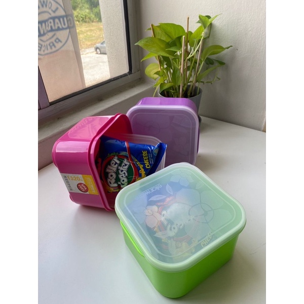 Elianware Food Container Food Storage Rectangle Shape Fruit Biscuit Lunch Box Snack Snek Box BPA