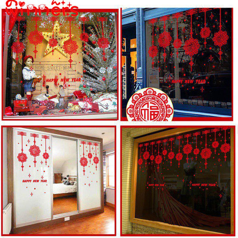 Winners Chinese New Year Glass Door Stickers Home Decoration Glass