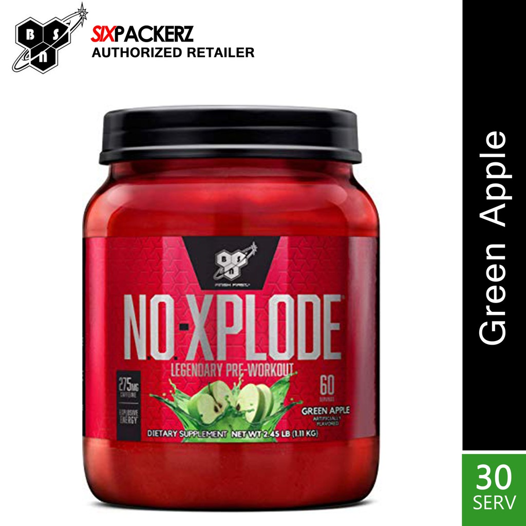 Green Apple 50 Servings Pre-Workout BSN NO XPLODE 3.0-1kg 