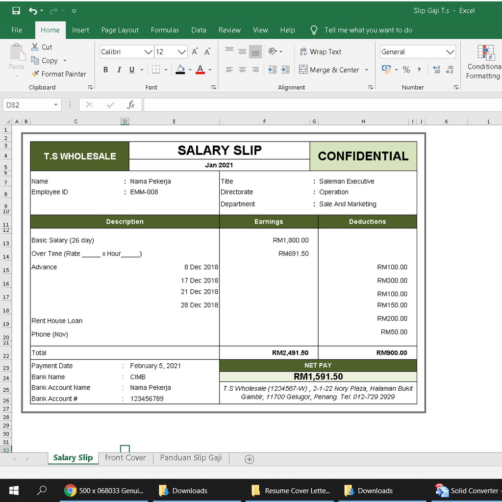 Buy Panduan dan Template Buat Slip Gaji (Excel) | SeeTracker Malaysia