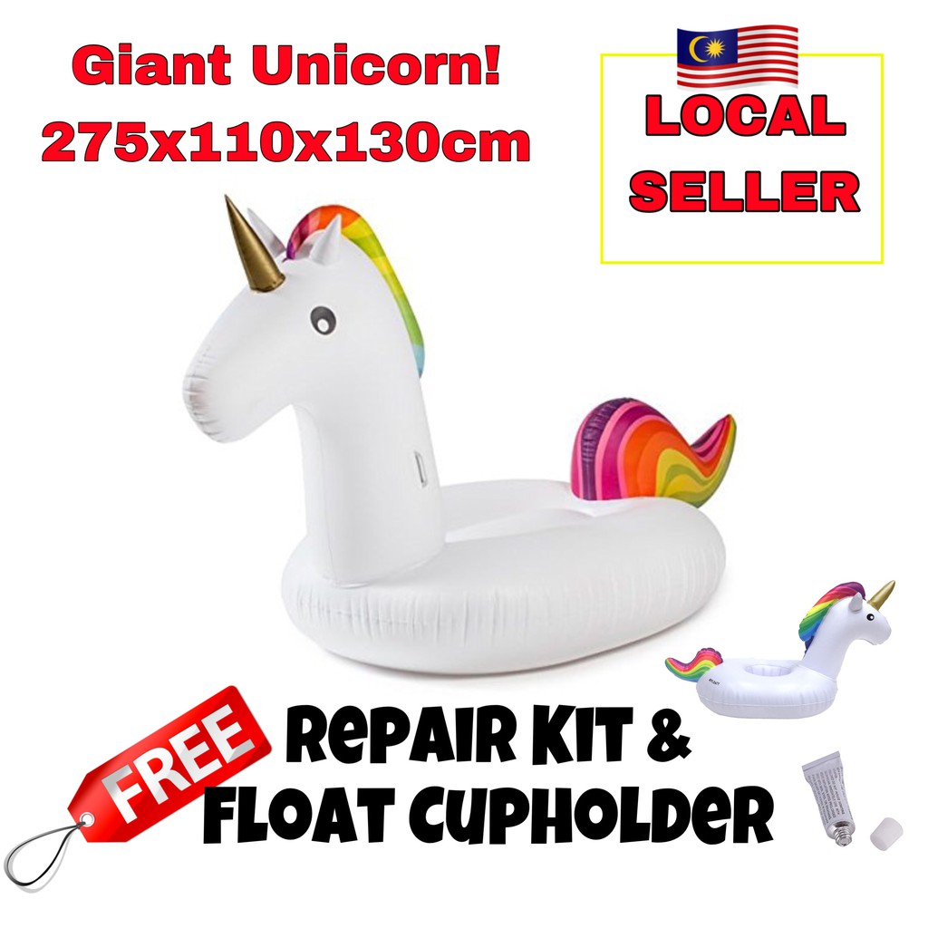 275cm Giant Unicorn Inflatable Floating Pool Party Beach Big Float