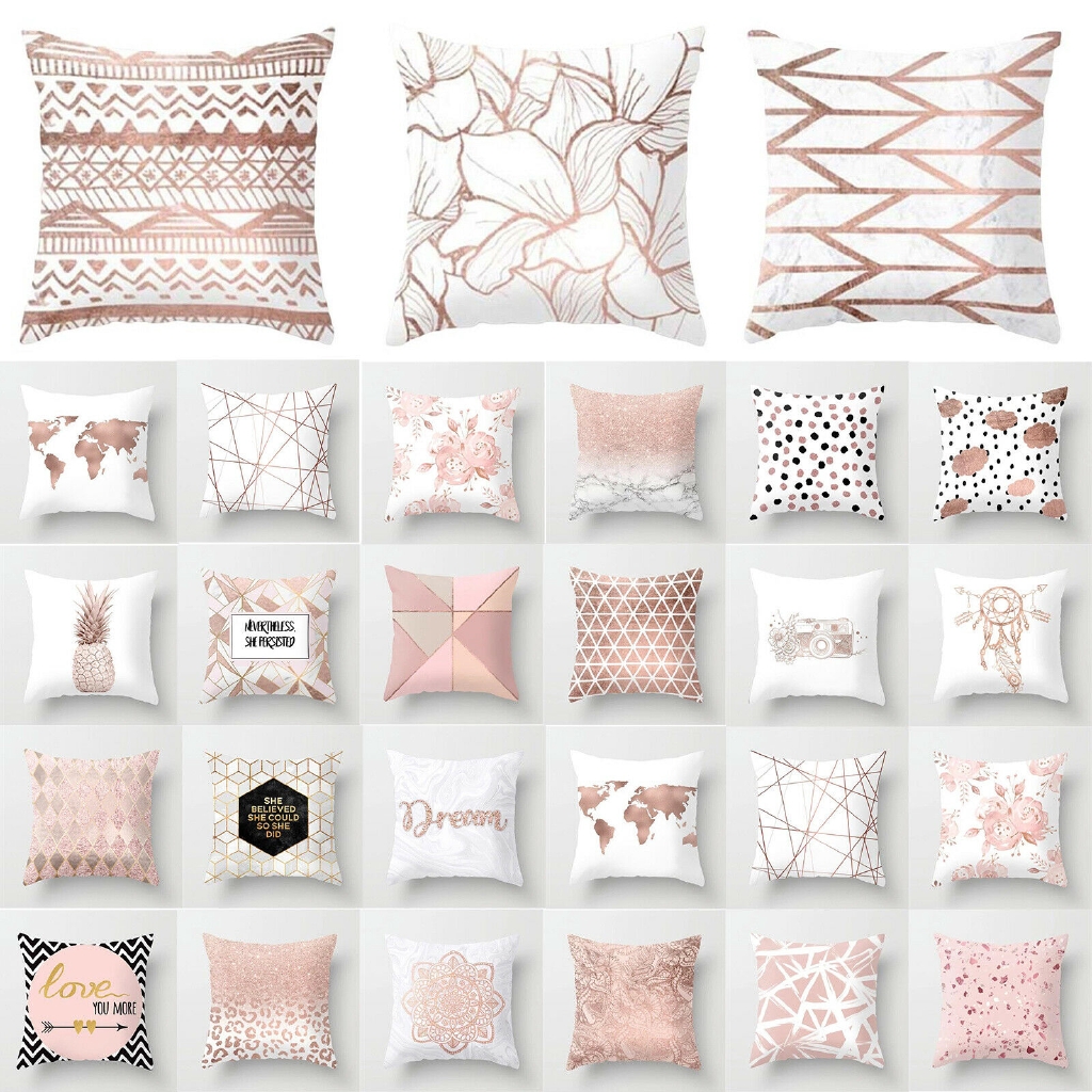Style Pink Cover Pillow Square Home Waist Throw Decoration Comfort