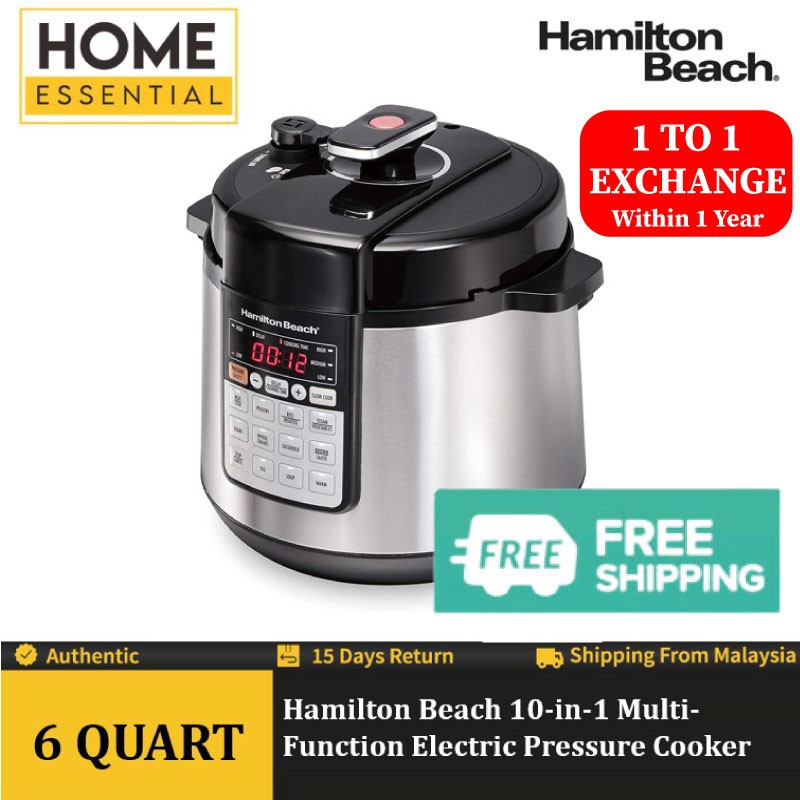 HAMILTON BEACH 6L Electric Pressure Cooker 10in1 MultiFunction 6