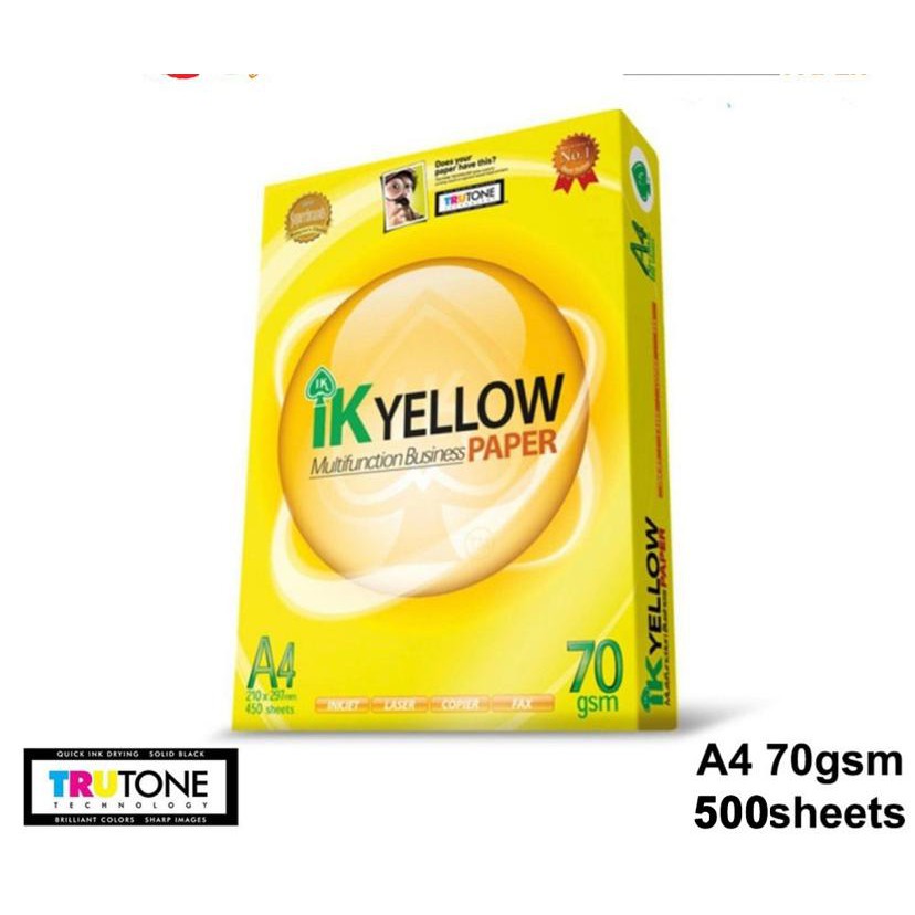 IK Yellow Paper A4 Size 70 gsm - 450 Sheets (Per Ream) | Shopee Malaysia