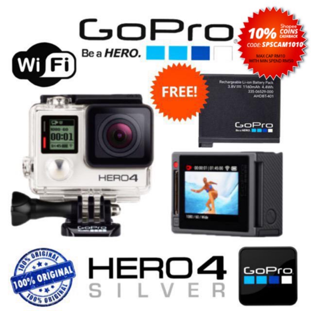 Gopro Hero 4 Silver Original 4k Full Hd Video Waterproof 40m