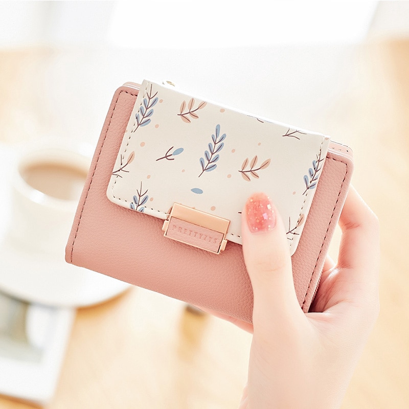 Fashion Women Wallet Small Short Fold Purse Printing Female Coin Purse