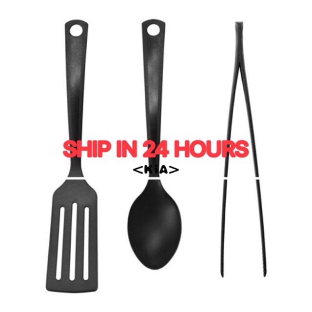 IKEA GNARP 3 PIECES KITCHEN UTENSIL SET BLACK (READY STOCK) Shopee