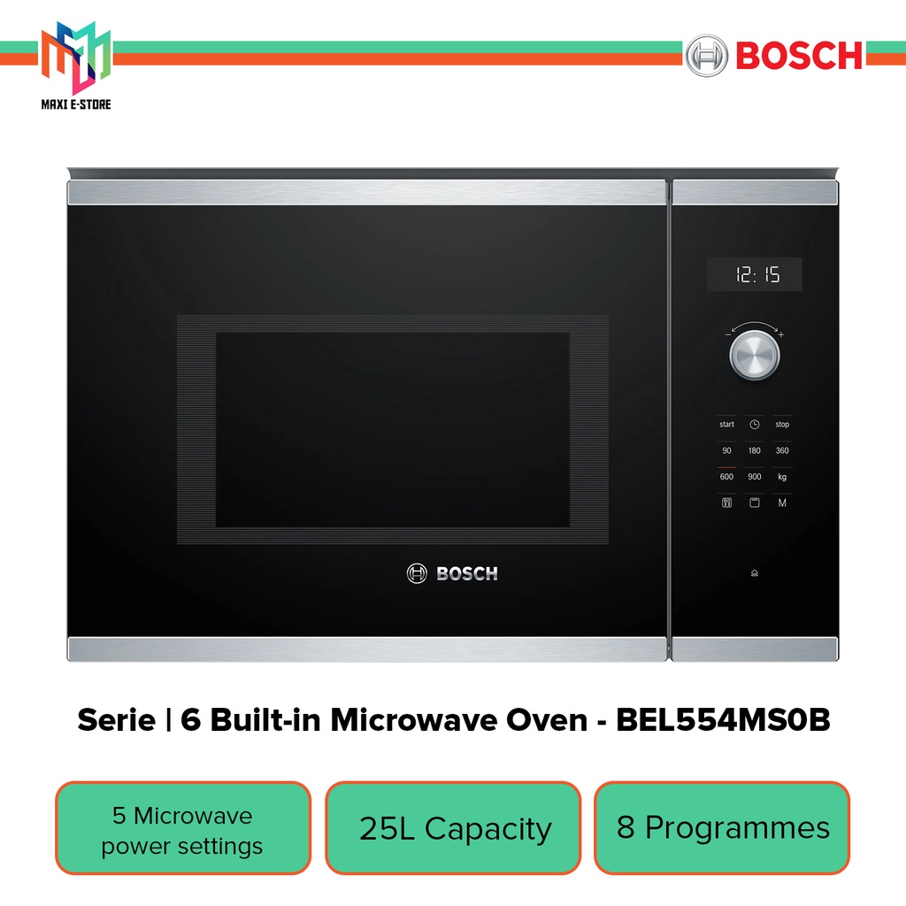 Bosch BEL554MS0B Serie | 6 Built-in Microwave Oven 59 x 38 cm Stainless Steel