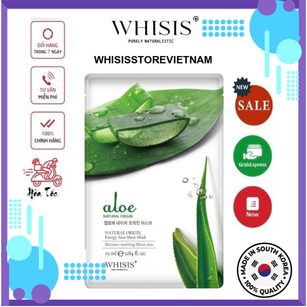 Whisis Korean Whitening Moisturizing Aloe Mask 25ml Shopee Malaysia