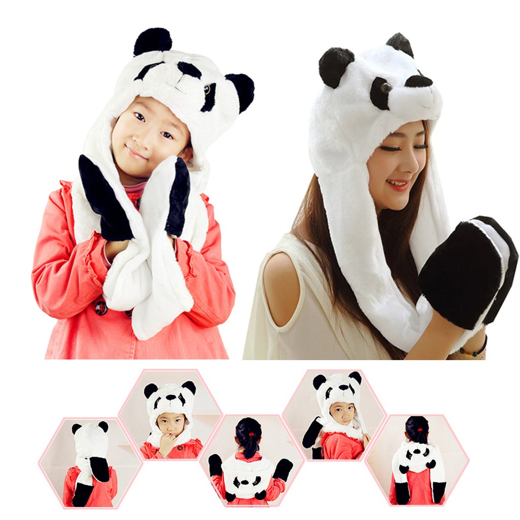 Ready Stock] 40 KINDS Plush Animal Hat Beanie With Ear Flaps And Hand  Pockets In Combo Hat Scarf Gloves Adult Children Shopee Malaysia | Cute Plush  Hat With Scarf Pocket Gloves In