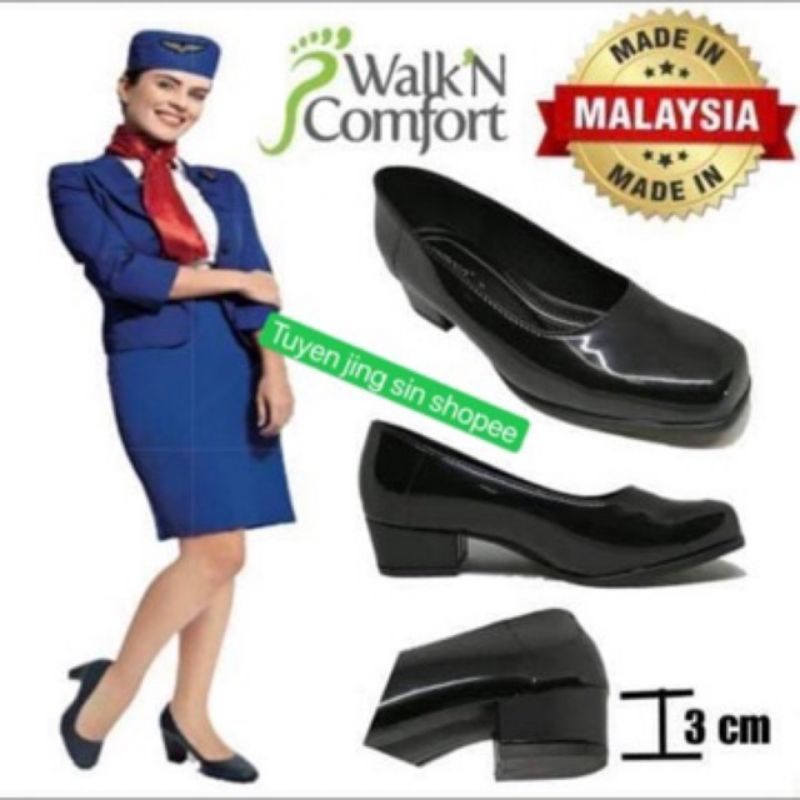 Hot Sales Kasut Pvc Hitam Perempuan Kolej Ladies Formal Shoes Office Use No Sa01