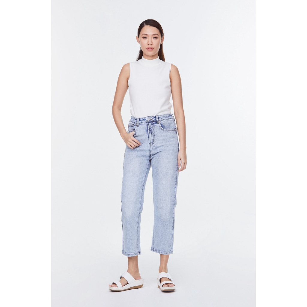 LALU Light Washed Tapered Jeans