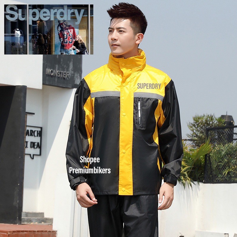 JAPAN Superdry Raincoat Motorcycle Rain Gear Two Piece Rain Suit ...