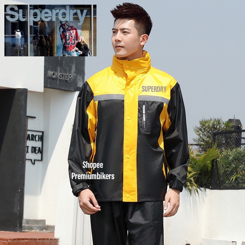 JAPAN Superdry Raincoat Motorcycle Rain Gear Two Piece Rain Suit Raincoat Baju Hujan Rain Coat