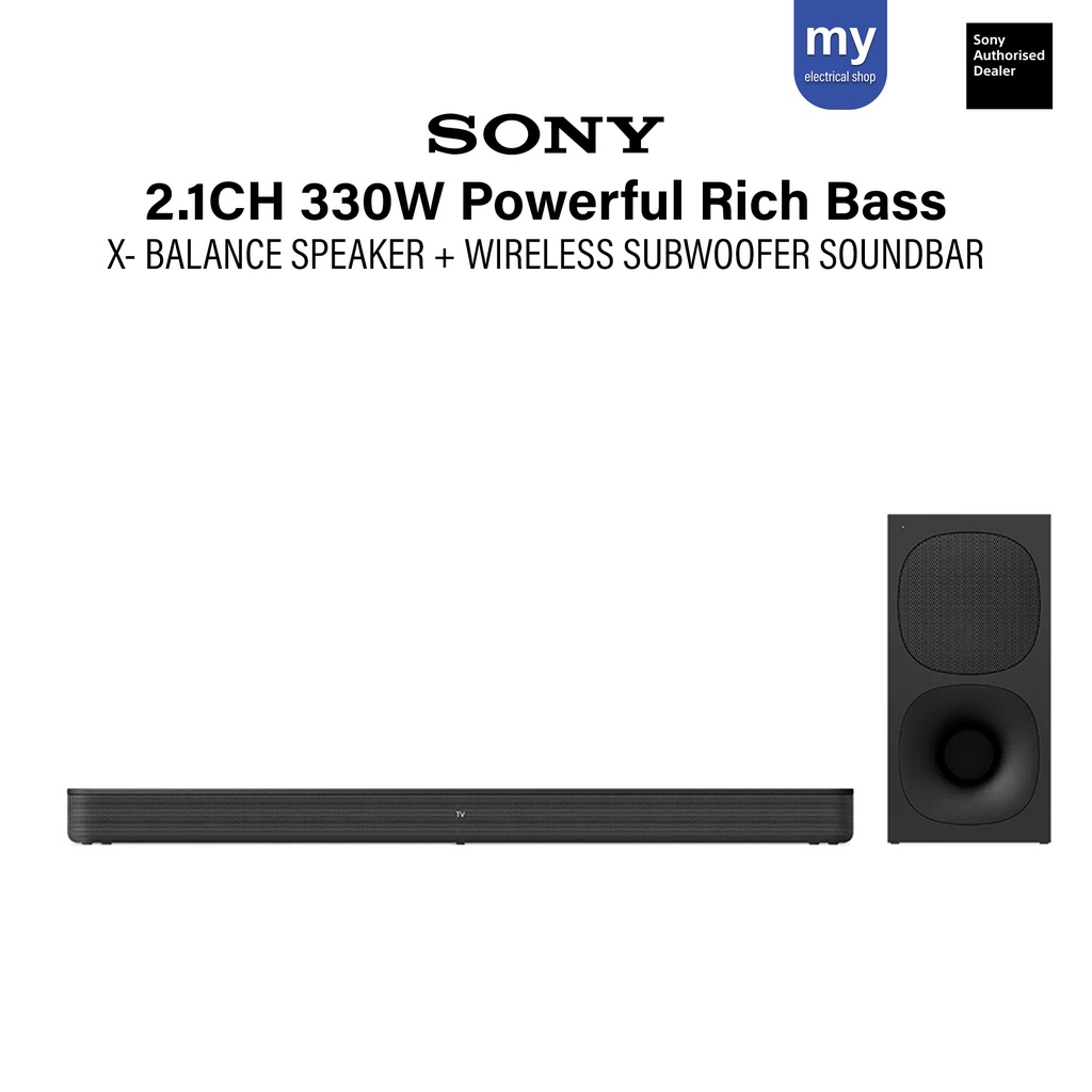 Sony HT-S400 2.1CH Soundbar X-Balanced Speaker POWERFUL Wireless Subwoofer and Bluetooth Technology HTS400 Sound Bar