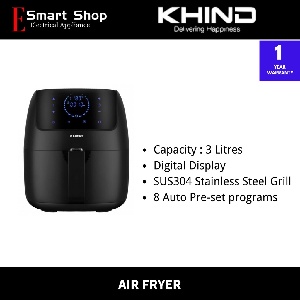 KHIND 3L Digital Air Fryer ARF3000 Shopee Malaysia
