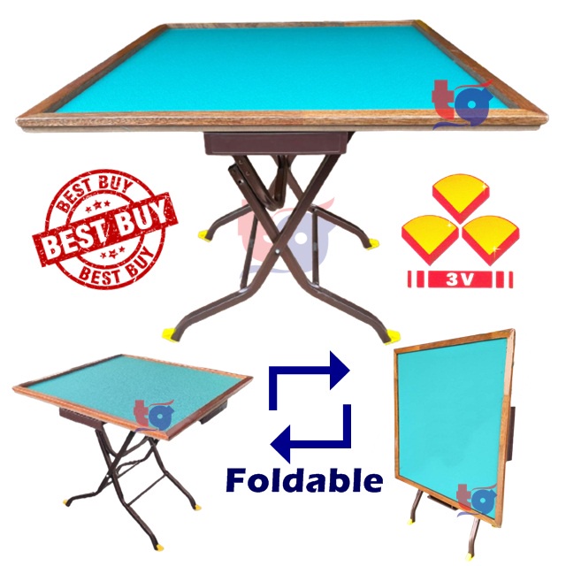 3V Mahjong Table With Drawer / WoodenEdge Foldable Foldable mahjong table / Meja Judi Shopee