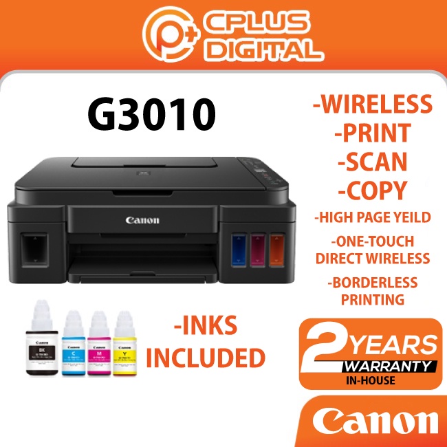 Canon Pixma G3010 Inkjet Printer Wireless Print Copy Scanner Borderless Low Cost G 3010 2208