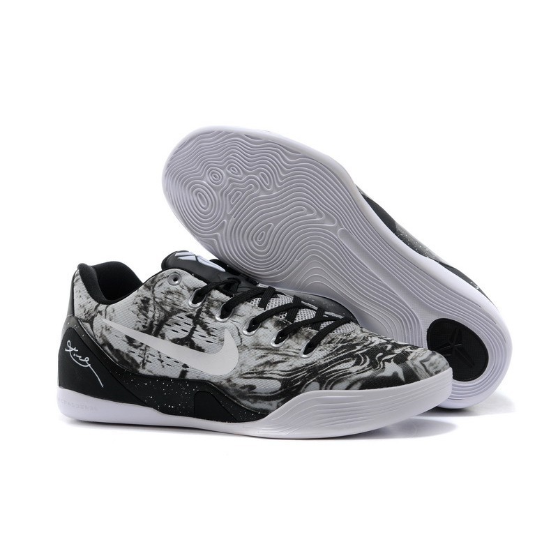 kobe 9 low black and white