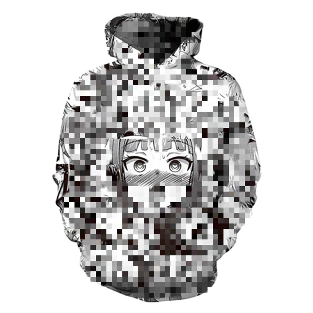 anime hoodie black and white