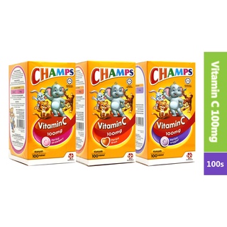 CHAMPS VITAMIN C 100MG CHEWABLE TABLET 100S ( ORANGE / BLACKCURRANT / STRAWBERRY )