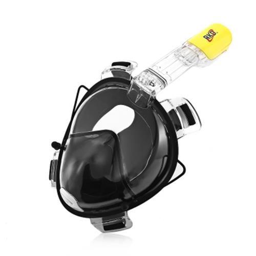 RKD ANTI FOG DETACHABLE DRY SNORKELING FULL FACE MASK SET (BLACK