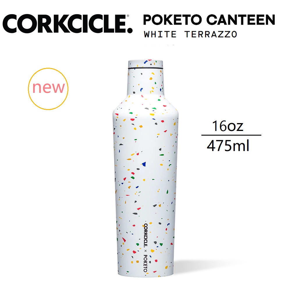 Corkcicle Poketo White Terrazzo Canteen Triple Insulated Stainless