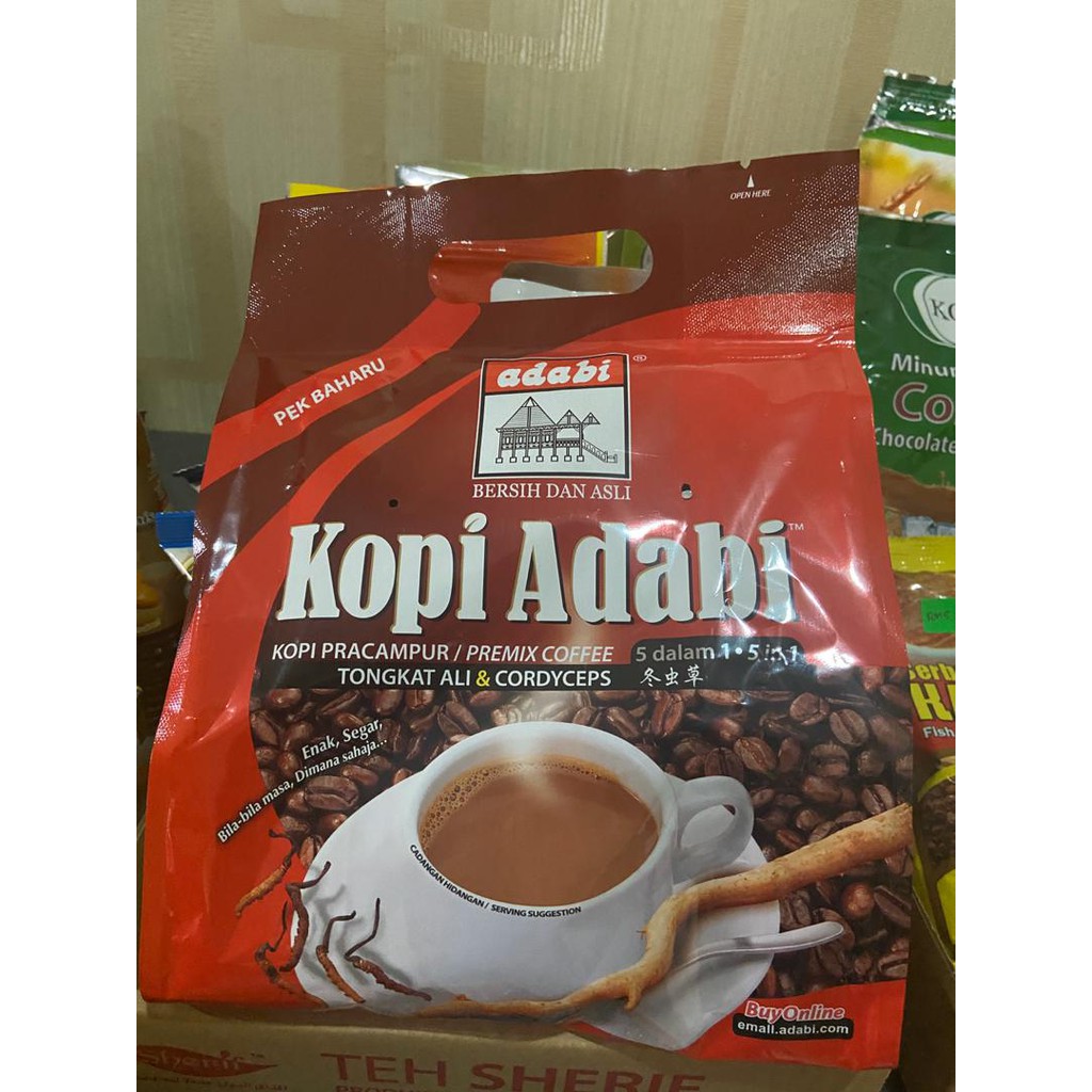 ADABI - KOPI PRA CAMPURAN 5 IN 1 (15 Sachet) | Shopee Malaysia