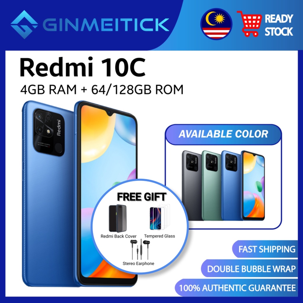 Xiaomi Redmi 10C Smartphone 4GB RAM + 64GB/128GB ROM Shopee Malaysia