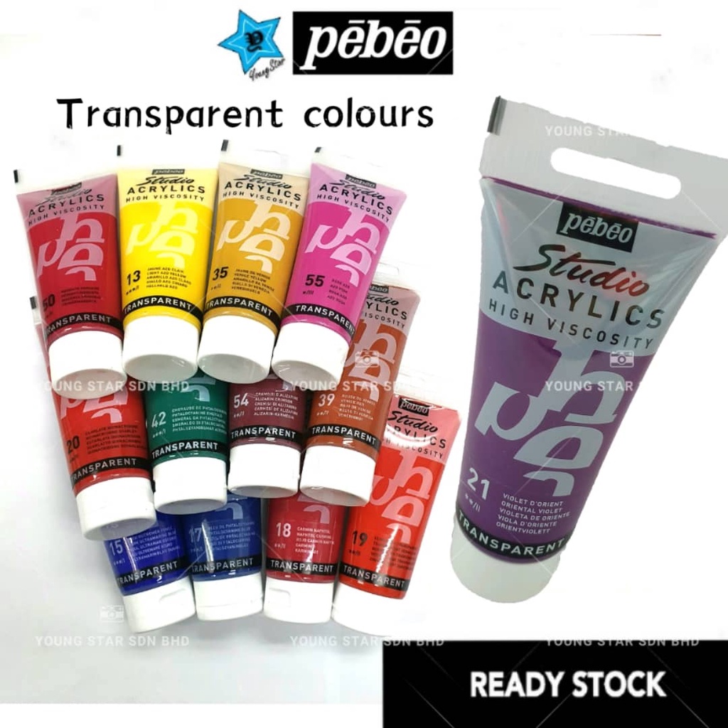 PEBEO STUDIO ACRYLICS FINE ACRYLIC HIGH VISCOSITY ( TRANSPARENT ) 100ML