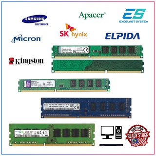 DDR3 RAM | Kingston/Adata/Apacer/Samsung/Team/Hynix | 1GB/2GB/4GB | Desktop