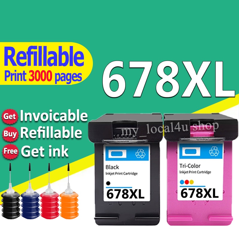 Hp 678 Ink Hp 678xl Refillable Ink Cartridg Compatible For Hp1018 1518 2515 2548 2648 3515 3548 8203