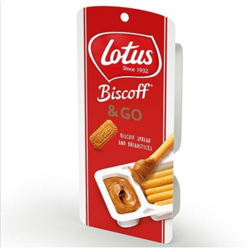 lotus biscoff & go cookie butter and breadsticks