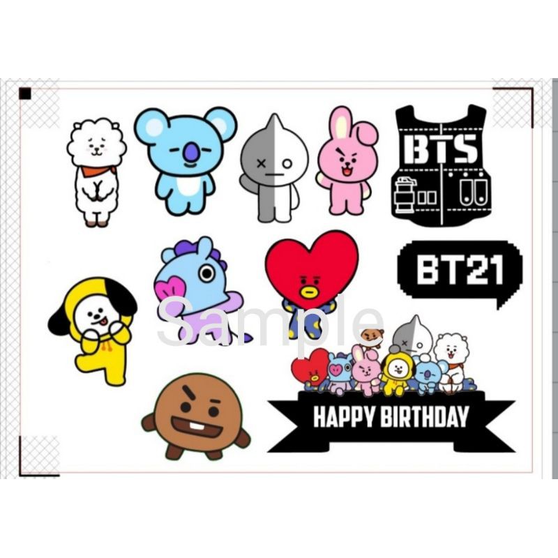 BT21 cake topper for decorations | Shopee Malaysia