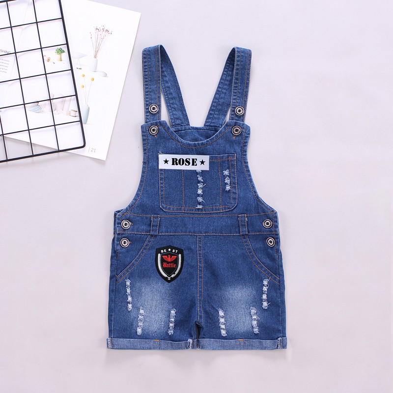 baby boy denim overall shorts